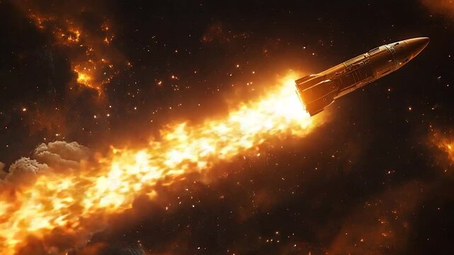 Rocket launch in space