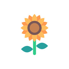 Stylized sunflower illustration with textured petals and vibrant color scheme