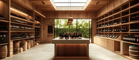 Fototapeta premium Modern Wine Cellar Design: A Luxurious Haven for Wine Enthusiasts