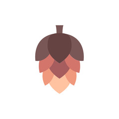 Stylized hops graphic artwork for brewery branding, simple flat design illustration