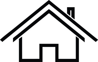Simple stylized house outline black logo design suitable for real estate