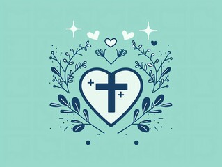 Heart Cross Faith Design