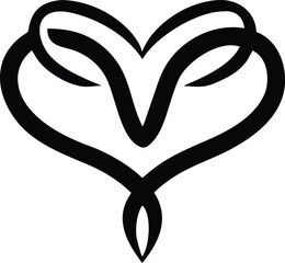 Elegant single line heart logo design with a unique twist for branding