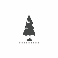 Fototapeta premium Vector icon template. Black and white Pine tree icon design. Stock vector template.