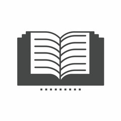 Vector icon template. Black and white book icon design. Stock vector template.
