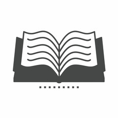 Vector icon template. Black and white book icon design. Stock vector template.