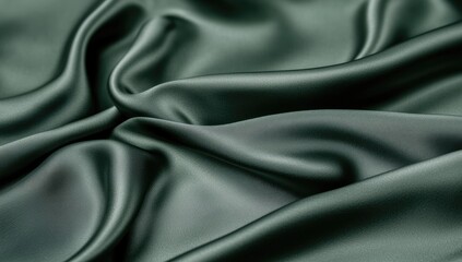 Luxurious Dark Green Satin Fabric