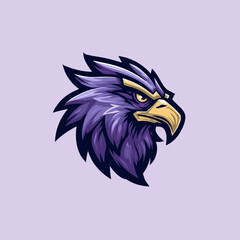Obraz premium Esports logo featuring a fierce purple eagle design showcasing power and competitive spirit