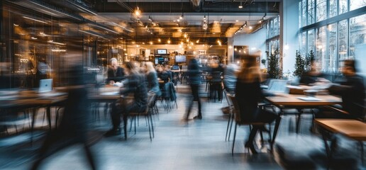 Blurred Motion in a Modern Coworking Space