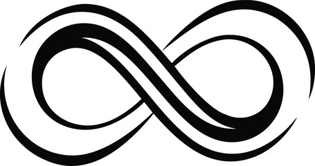 Simple monoline black infinity symbol logo design for branding concept