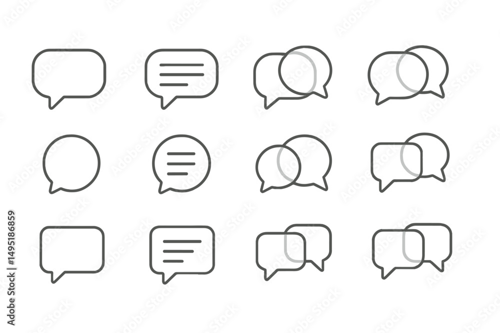 Aufkleber modern vector illustration of various speech bubbles for communication in digital contexts
