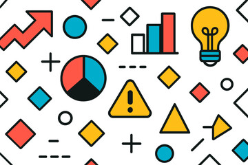 Modern vector illustration featuring geometric shapes and icons in a creative layout for design and technology themes