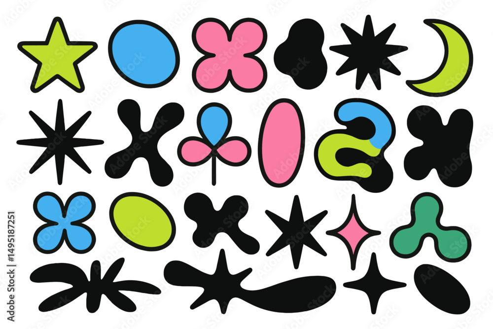 Poster modern vector abstraction featuring colorful shapes and patterns suitable for design projects and ar