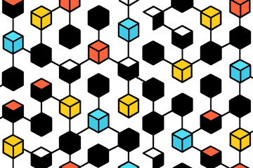 Colorful abstract geometric shapes pattern in modern vector illustration for creative design projects