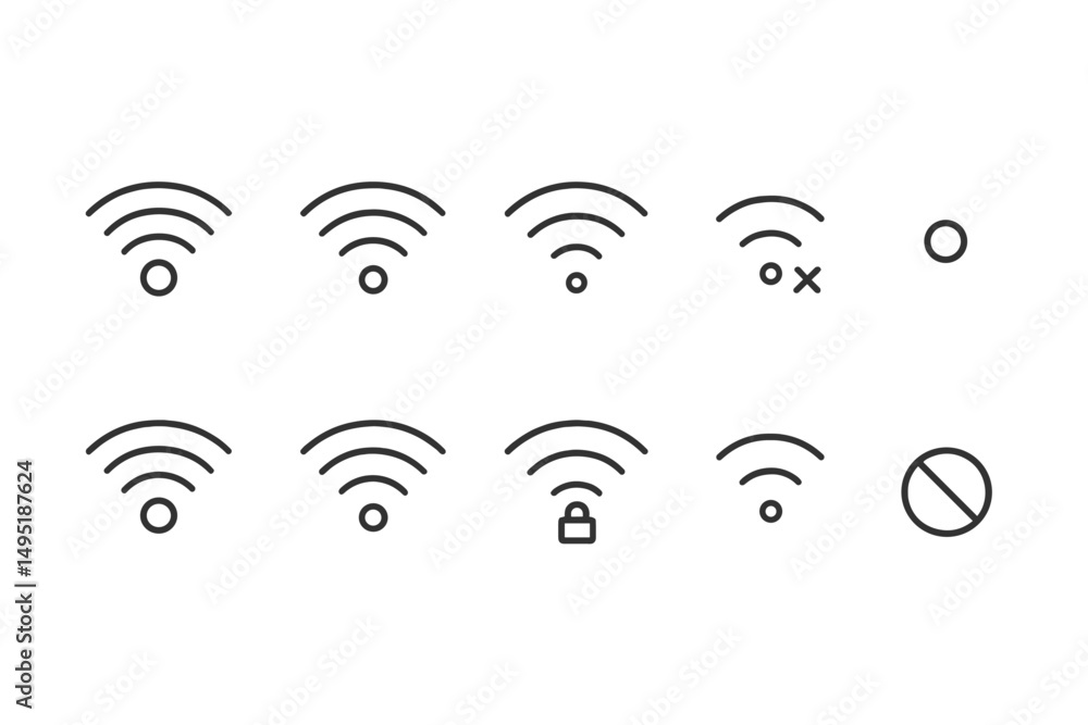 Poster understanding modern wifi signal icons and their meanings for effective connectivity troubleshooting