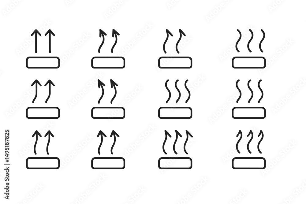 Aufkleber creative modern vector illustrations of upward arrow and steam indicators for various applications i