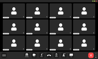 Multiple user profiles displayed on a virtual meeting interface.