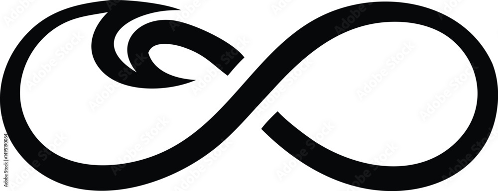 Poster simple monoline style infinity symbol vector logo design with transparency