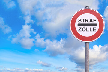 Verkehrszeichen - Verbot - Strafzölle