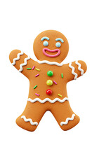 Fototapeta premium Playful gingerbread man with colorful sprinkles