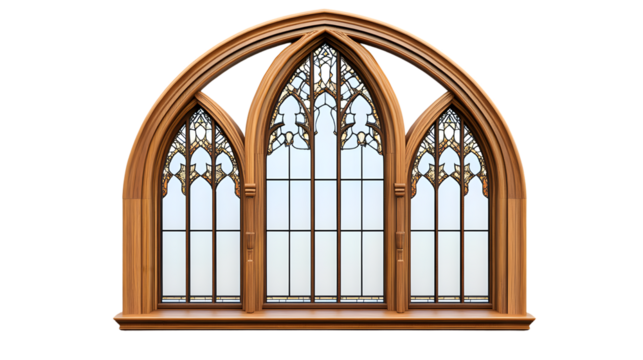 Elegant Traditional Arched Window with Detailed Wood Trim for Interior Design Inspiration