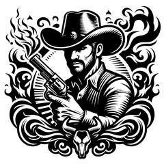 Naklejka premium cowboy with gun