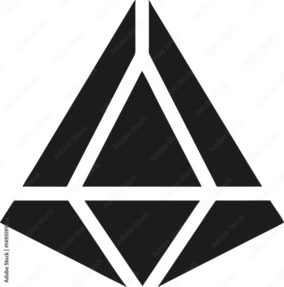 Poster simple geometric triangle logo design with symmetrical structure and modern appeal