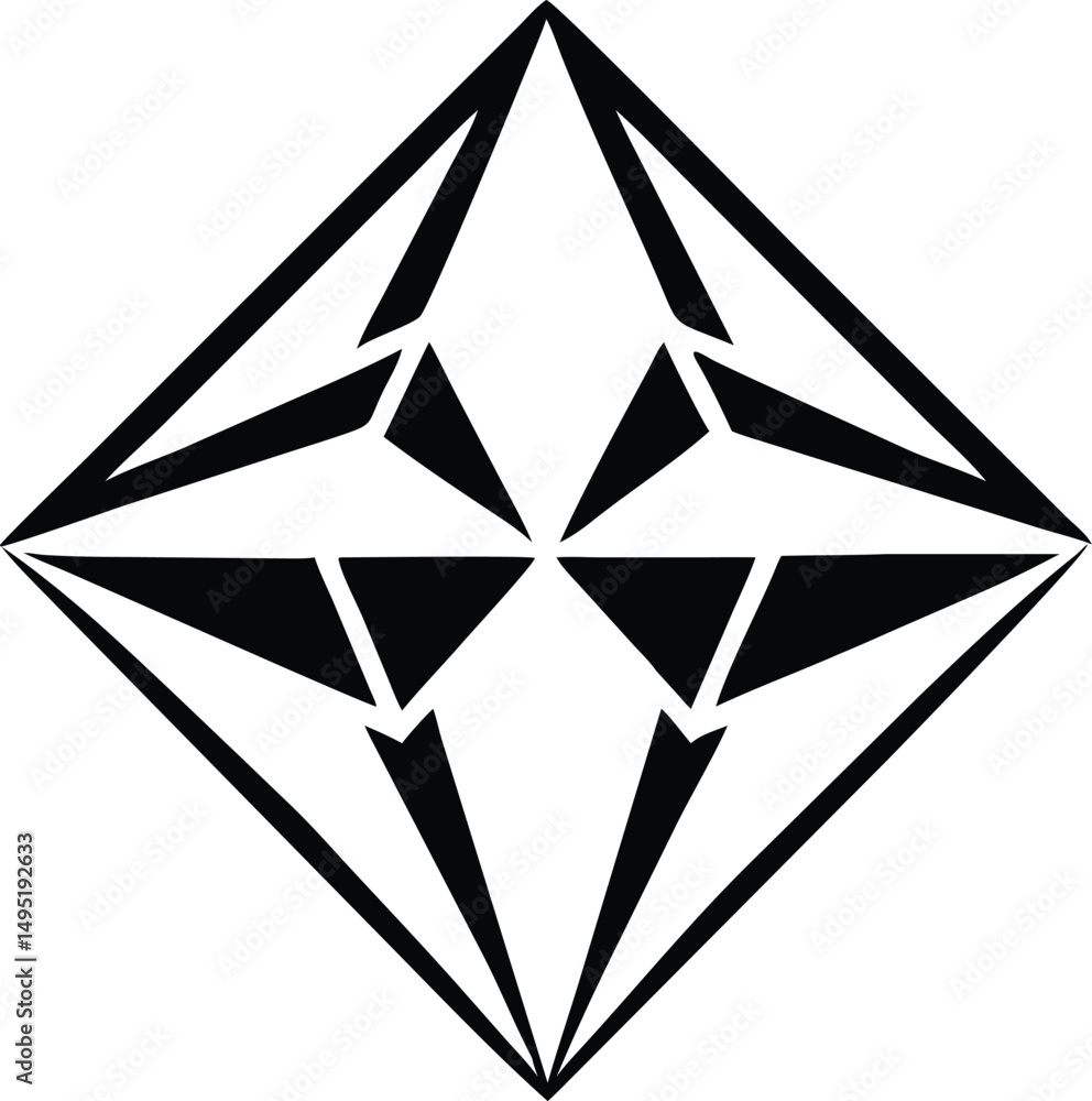 Poster simple geometric triangle logo design with centered symmetry for branding