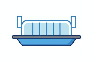 vector illustration of a blue boat