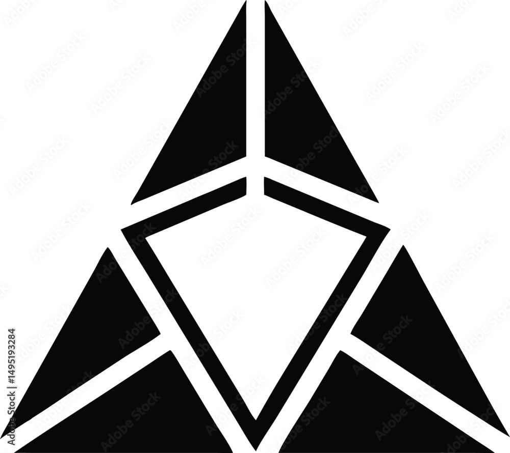Poster centered symmetric geometric triangle logo design simple modern abstract concept