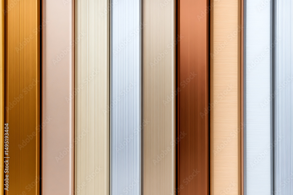 Aufkleber abstract metallic panels: a visually appealing arrangement of vertically aligned panels showcasing a