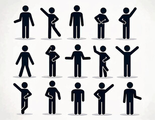 Fototapeta premium Office Actions Stickman Vector Set