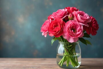 Fototapeta premium Vibrant carnations in a vase, Mother's Day gift , closeup, gift, bouquet