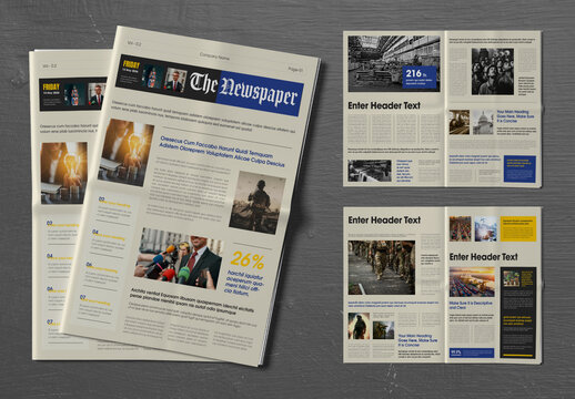 Classic Newspaper Template Layout with Modern Editorial Design