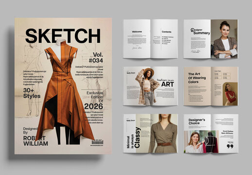 Fashion And Style Guide Tailor Magazine Layout Template