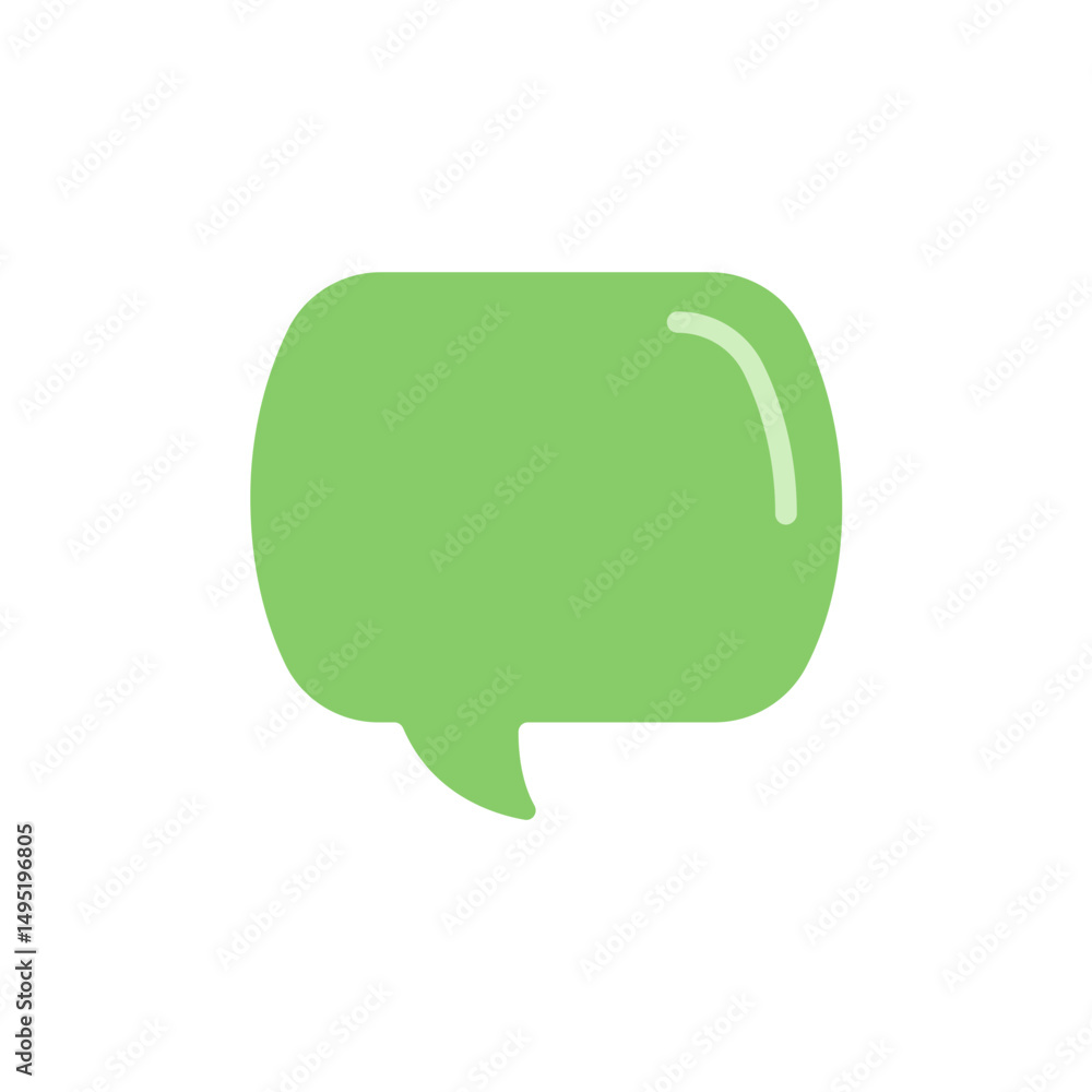 Poster minimalist green speech bubble icon with transparent background vector