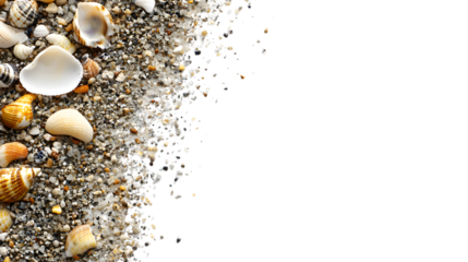 Beautiful Sand and Sea Shells Beach Theme Background for Design Projects