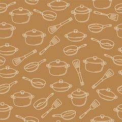 Kitchen Utensils Seamless Pattern