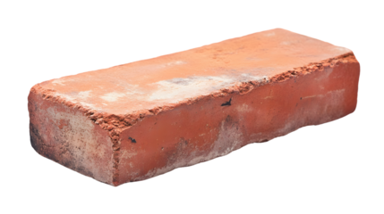 Vibrant Red Brick Building Material Isolated on Transparent Background