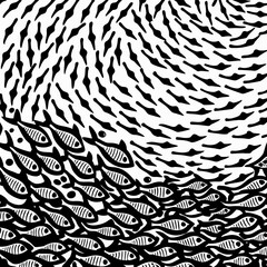 abstract schools of fish vector illustration design 