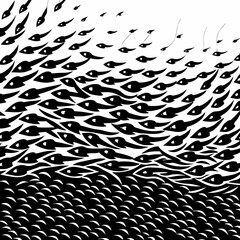 abstract schools of fish vector illustration design 