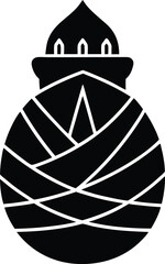 black and white cartoon illustration of a traditional russian traditional