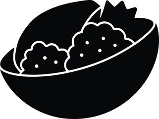 vector illustration of a plate with a cake and fruits