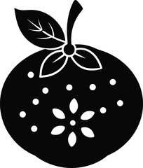 vector illustration of an apple with leaves