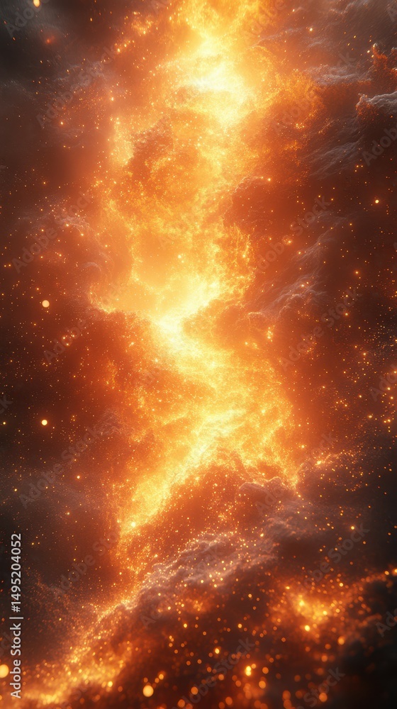 Aufkleber cosmic explosion of fiery colors illuminates the vastness of space in a stunning visual display of e