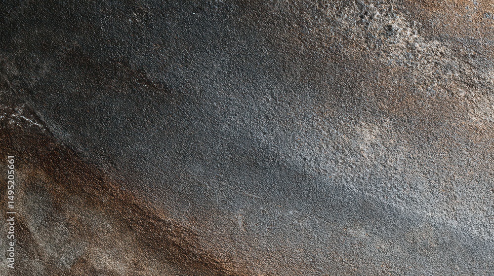Poster close-up of textured surface with subtle tones of gray and brown, ideal for backgrounds, artistic pr