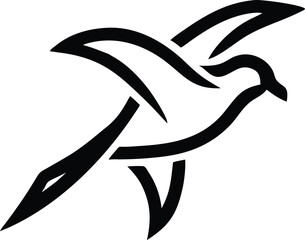 Modern minimalist black bird icon flying silhouette logo design element