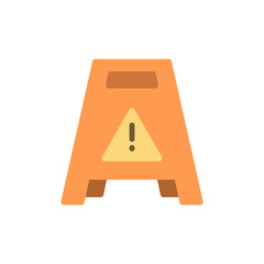 Vibrant caution signage with transparent backdrop, alerting of slippery zone