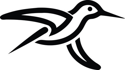 Modern minimalist silhouette of a bird in flight suitable for logo design