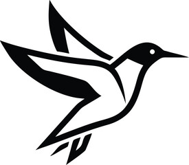 Obraz premium Modern minimalist bird silhouette in flight single line logo design